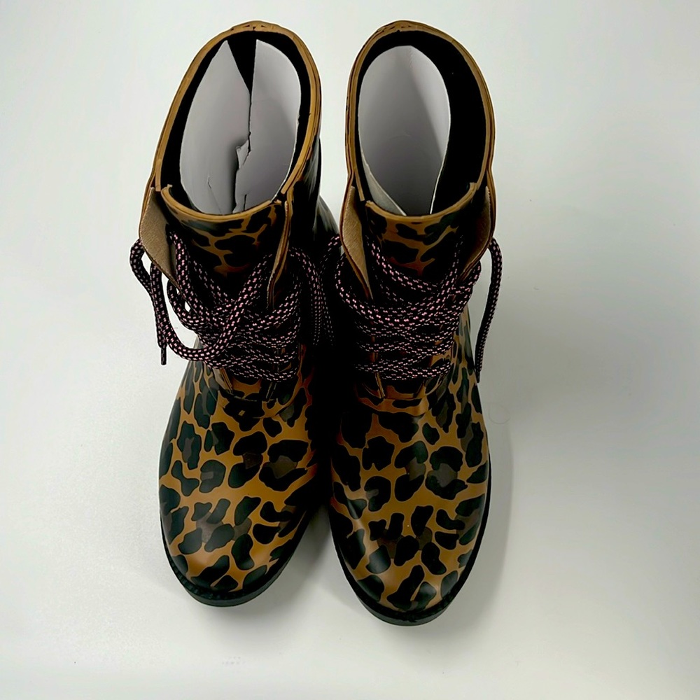J.Crew leopard rain boots